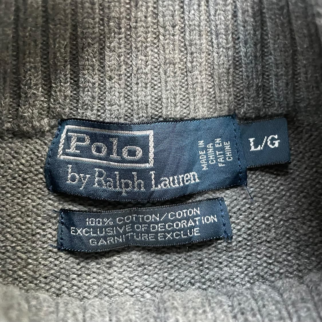 폴로 랄프로렌 포니 로고 코튼 반집업 니트 그레이 상품이미지3