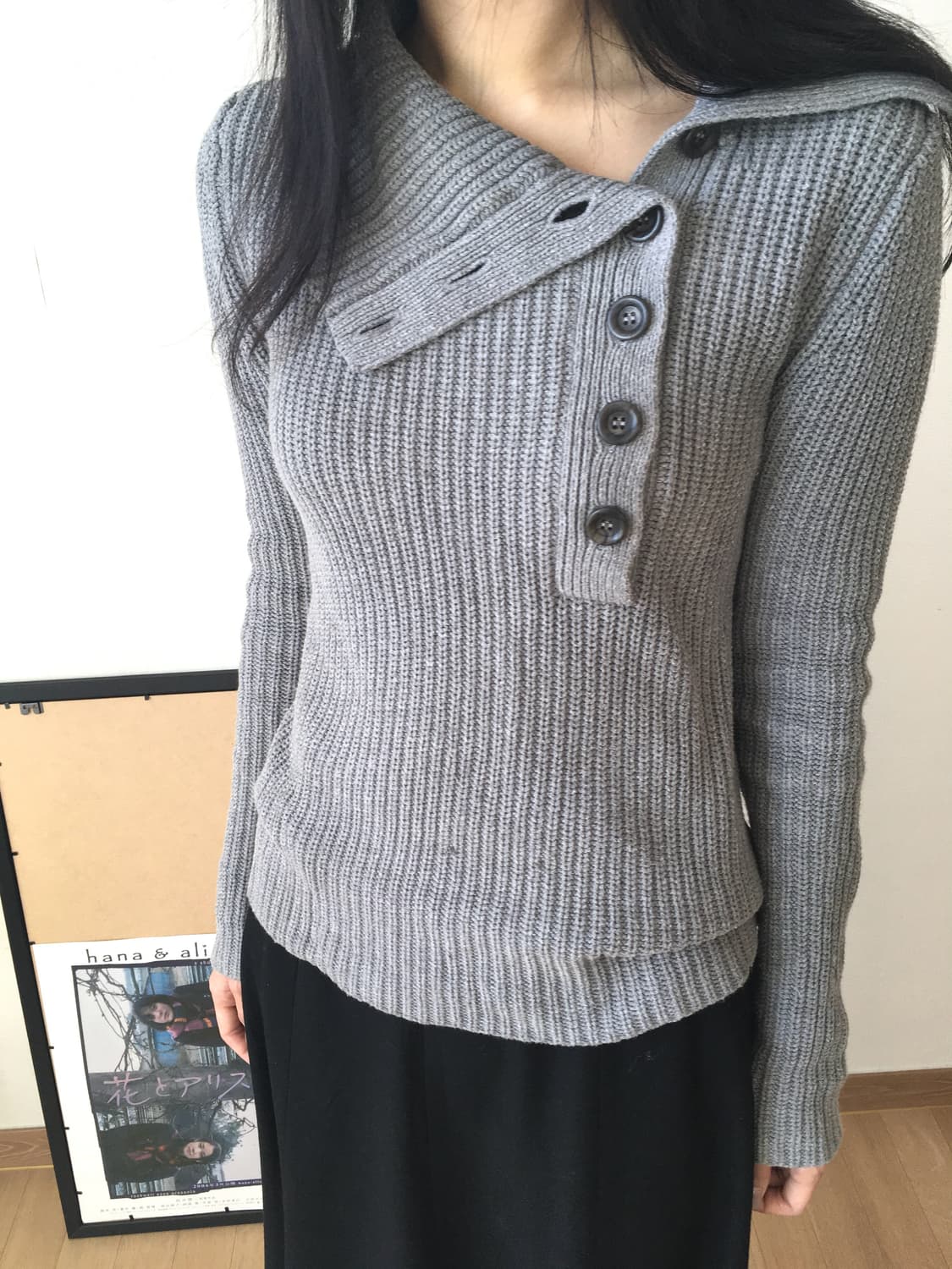 빈티지 사이드 버튼 니트 상품이미지3