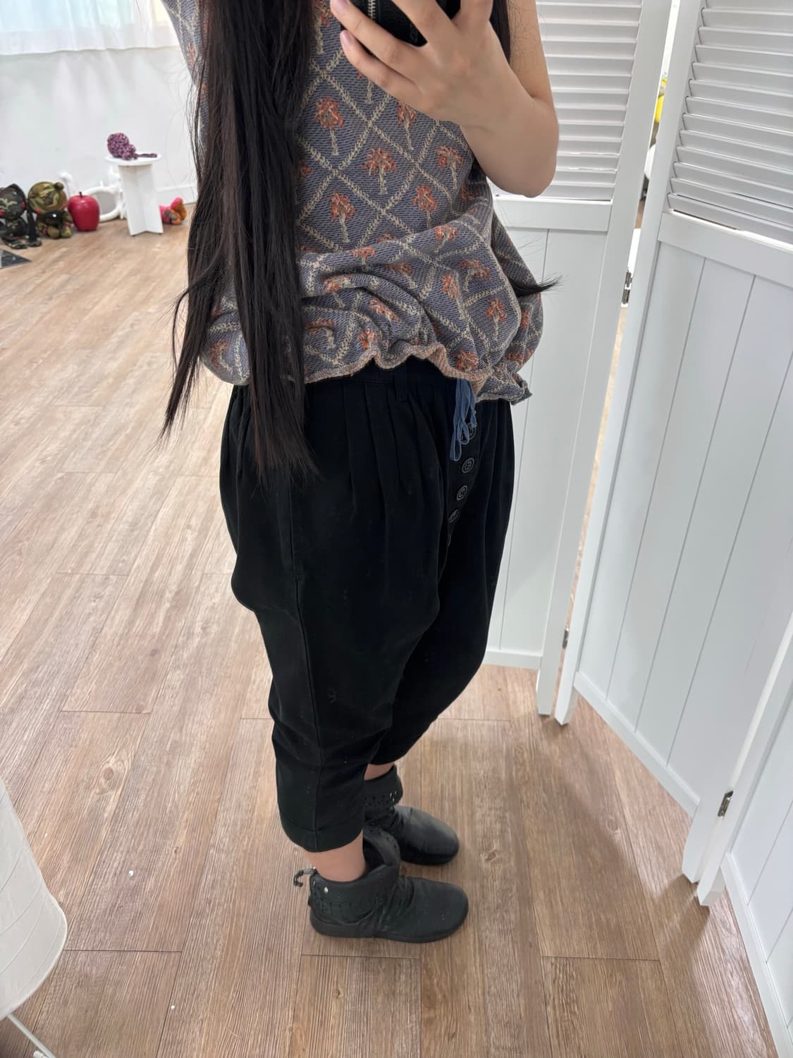 수나오쿠와하라 버튼 팬츠 상품이미지7