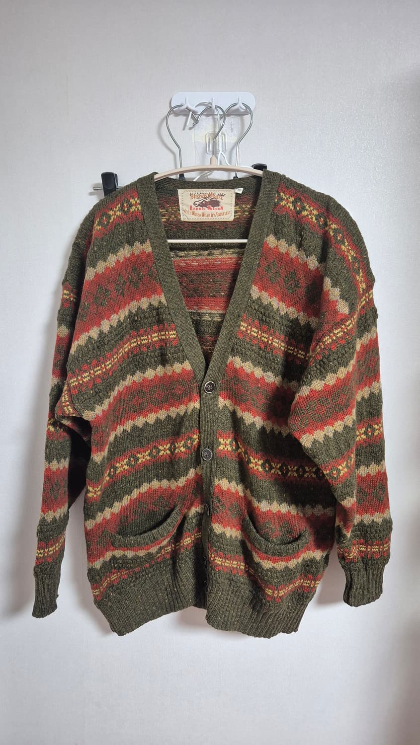 해리스 윌슨 70~80년대 페어아일 울 가디건 상품이미지1