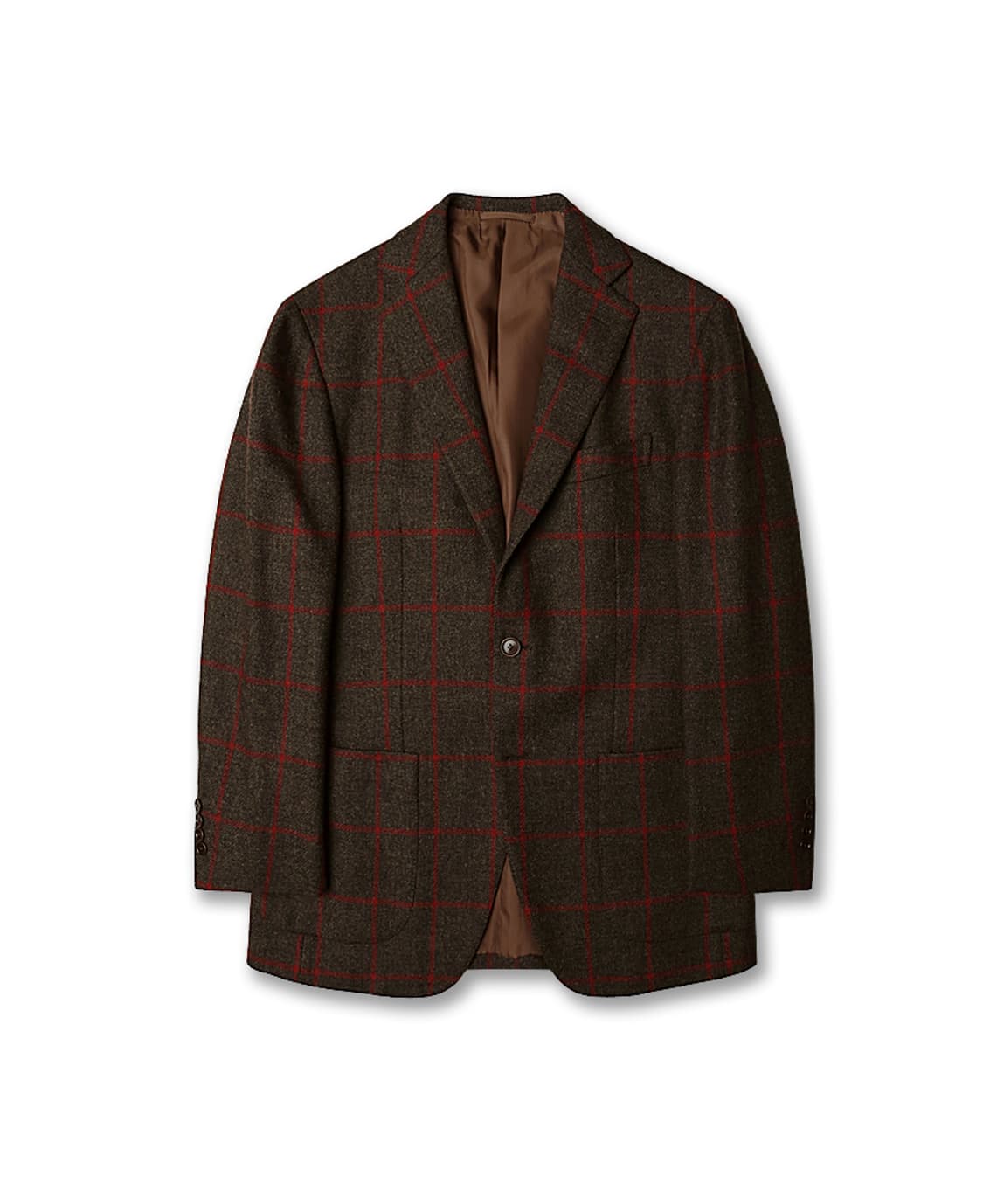 빔즈 에프 [Beams F] 브라운 레드 포인트 체크 스포츠 자켓 상품이미지1