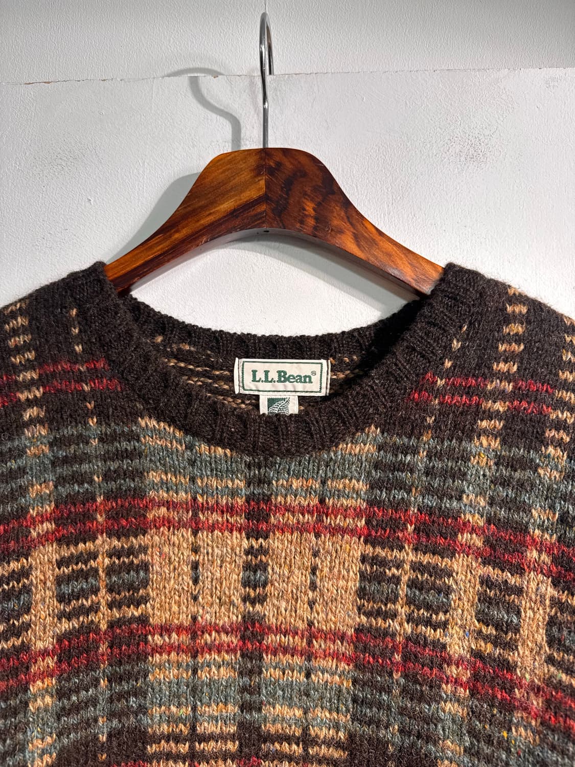 LL BEAN 엘엘빈 1980년대 빈티지 울 100% 니트 L C507 상품이미지3