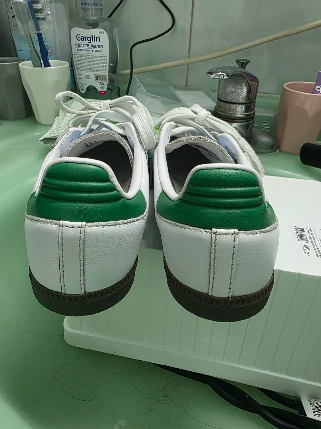 아디다스 삼바 OG 화이트 그린 230 판매합니다 상품이미지4