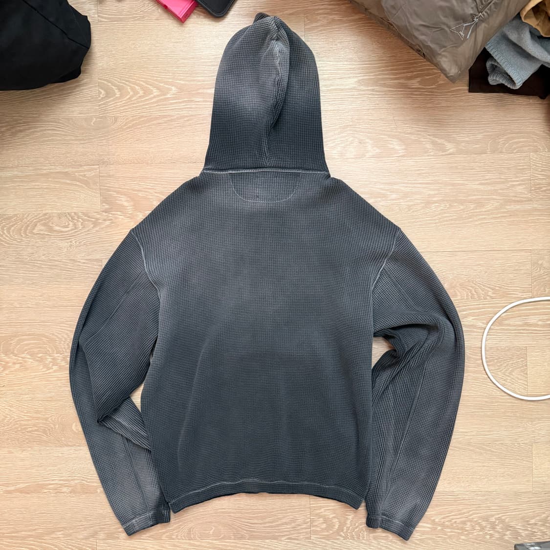 ROA sun faded waffle zip up hoodie (25fw 상품이미지5