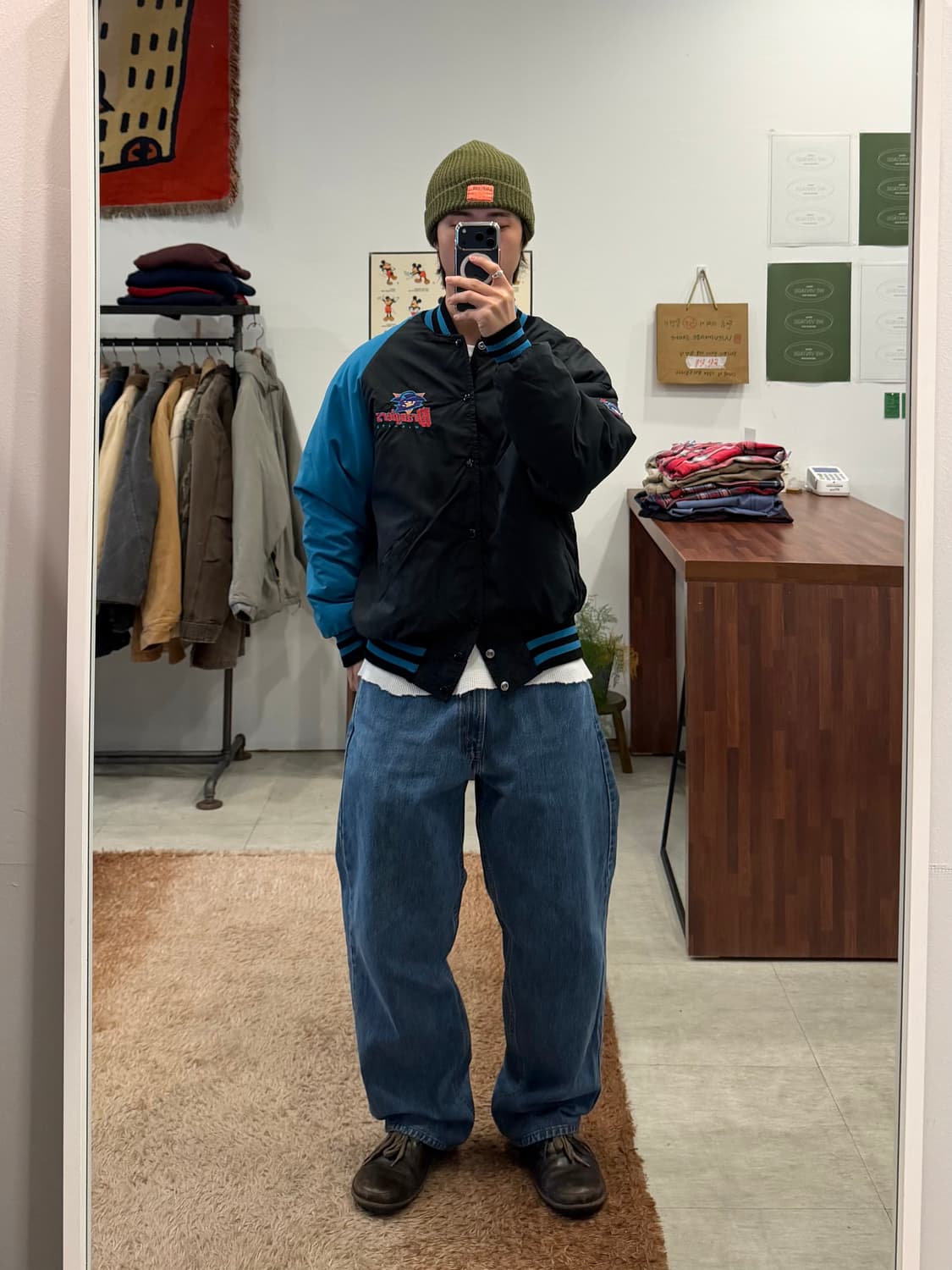 90s Vtg 빈티지 스타디움 MLB 위치타 랭글러스 새틴 자켓 상품이미지2