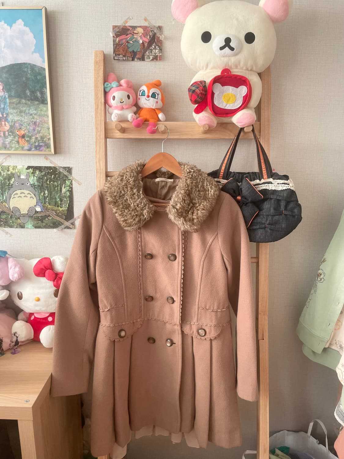 모리걸 빈티지 라떼갸루 엑시즈팜 퍼 코트 set 💗🤎 상품이미지2