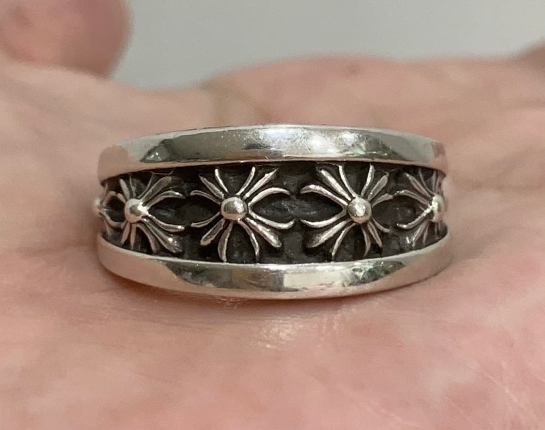 [US 8호] 크롬하츠 CH 플러스 V 밴드 링 반지 상품이미지2