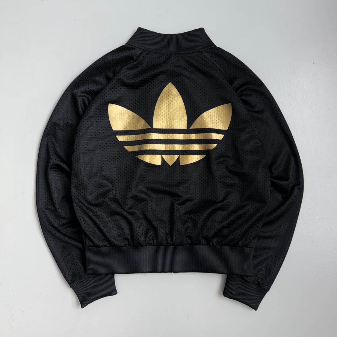 아디다스 빅로고 파이어버드 검금 메쉬 크롭 트랙탑 져지 상품이미지3