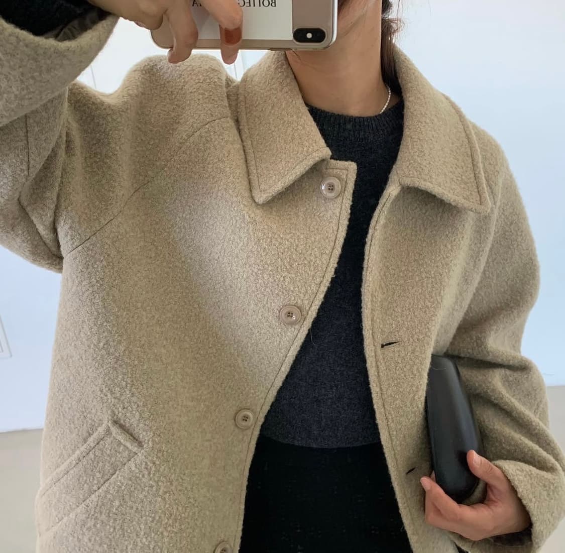 nod 나이트오프데이 엔오디 알파카부클코트 하프기장 베이지 상품이미지2
