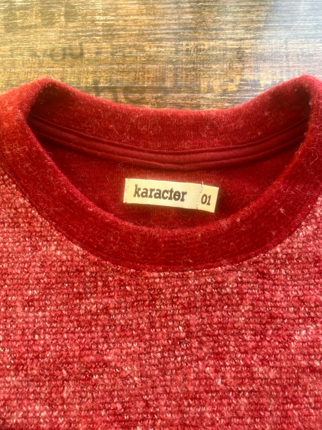 카락터 Intarsia wool blended knit / Red 상품이미지5