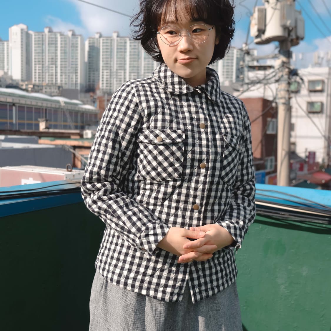 체크 모리 패딩 자켓 상품이미지9