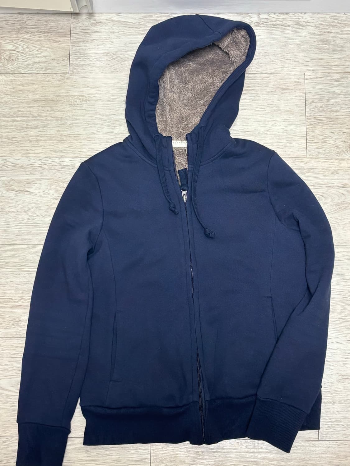 기모 네이비 후드집업 상품이미지1