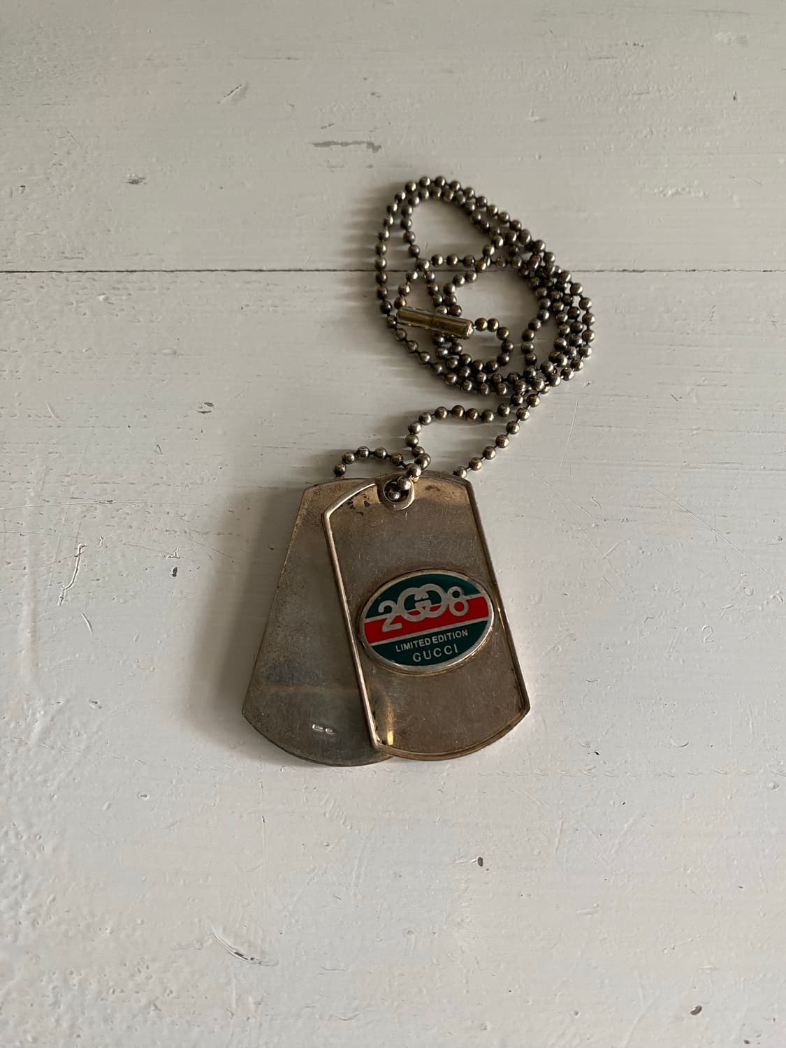 구찌 2008 한정판 빈티지 925실버 군번줄 목걸이 상품이미지1