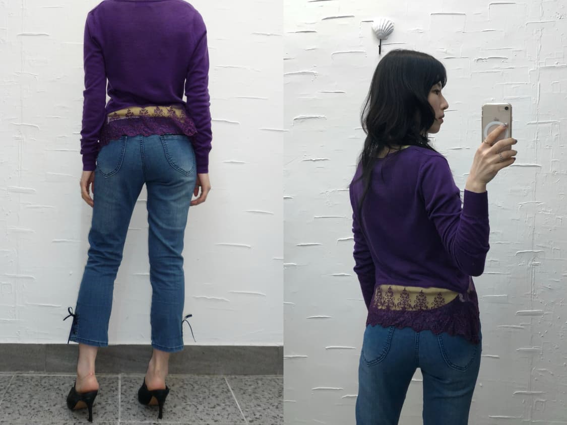 sheer lace hem knit 상품이미지3