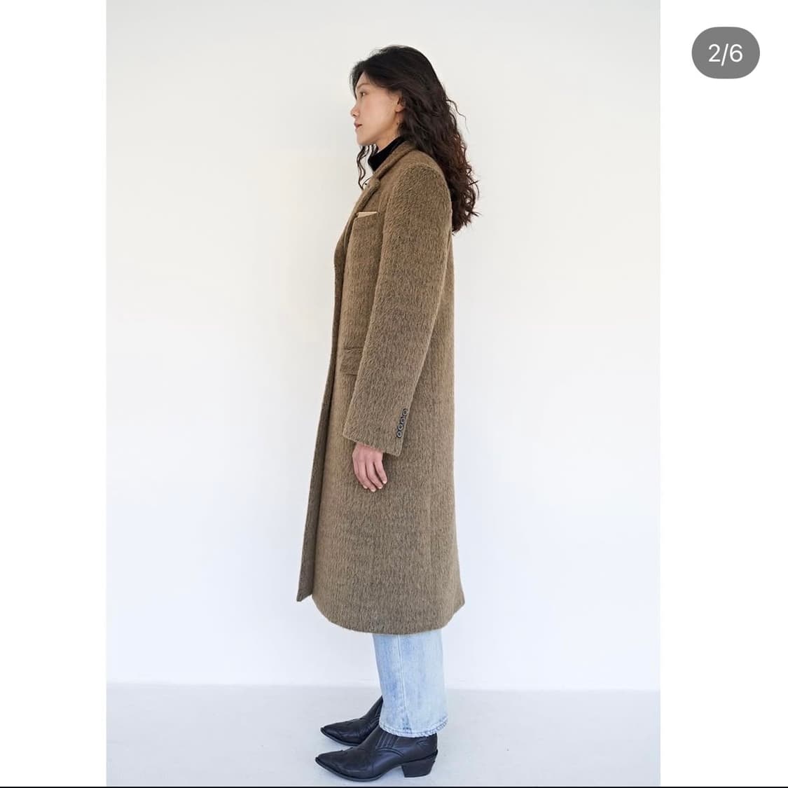 Teak Alpaca Single Long Coat 상품이미지2