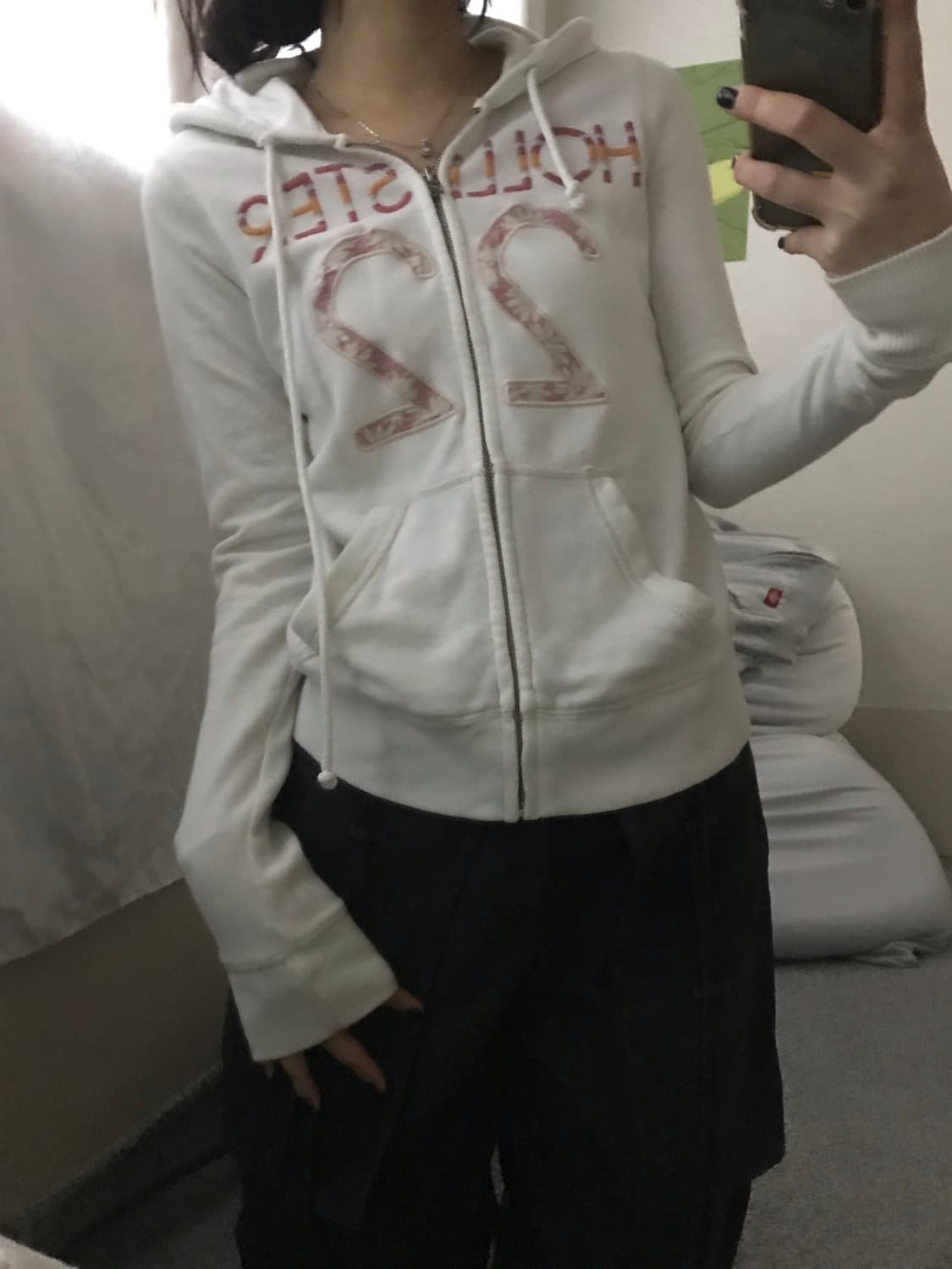 홀리스터 화이트 후드집업 상품이미지5