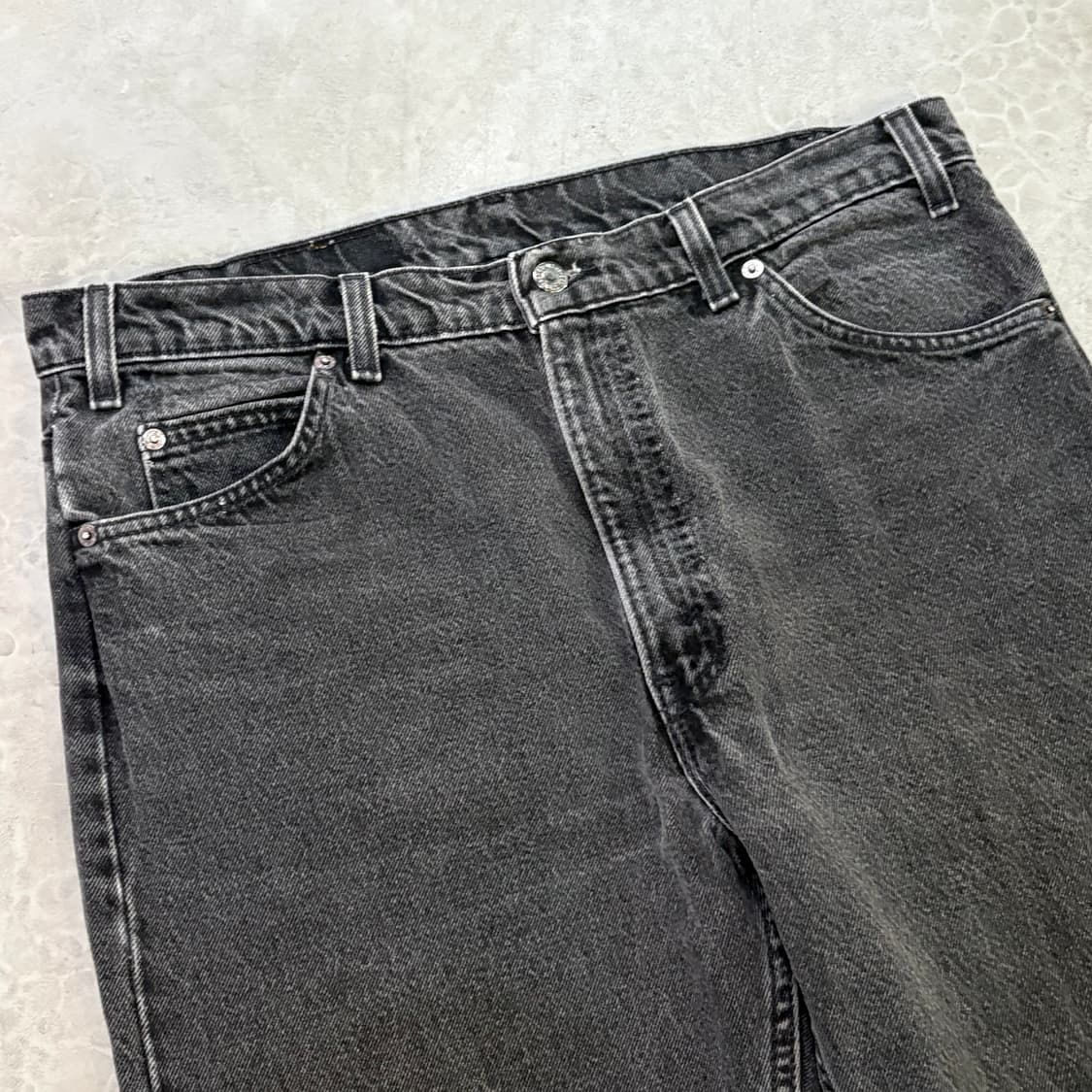 [36/32] 90s USA🇺🇸 리바이스 505 오렌지 탭 블랙 흑청 상품이미지3