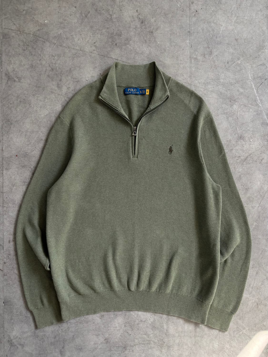 Polo 폴로 랄프로렌 신형라벨 라이트 카키 하프집업 니트 상품이미지1