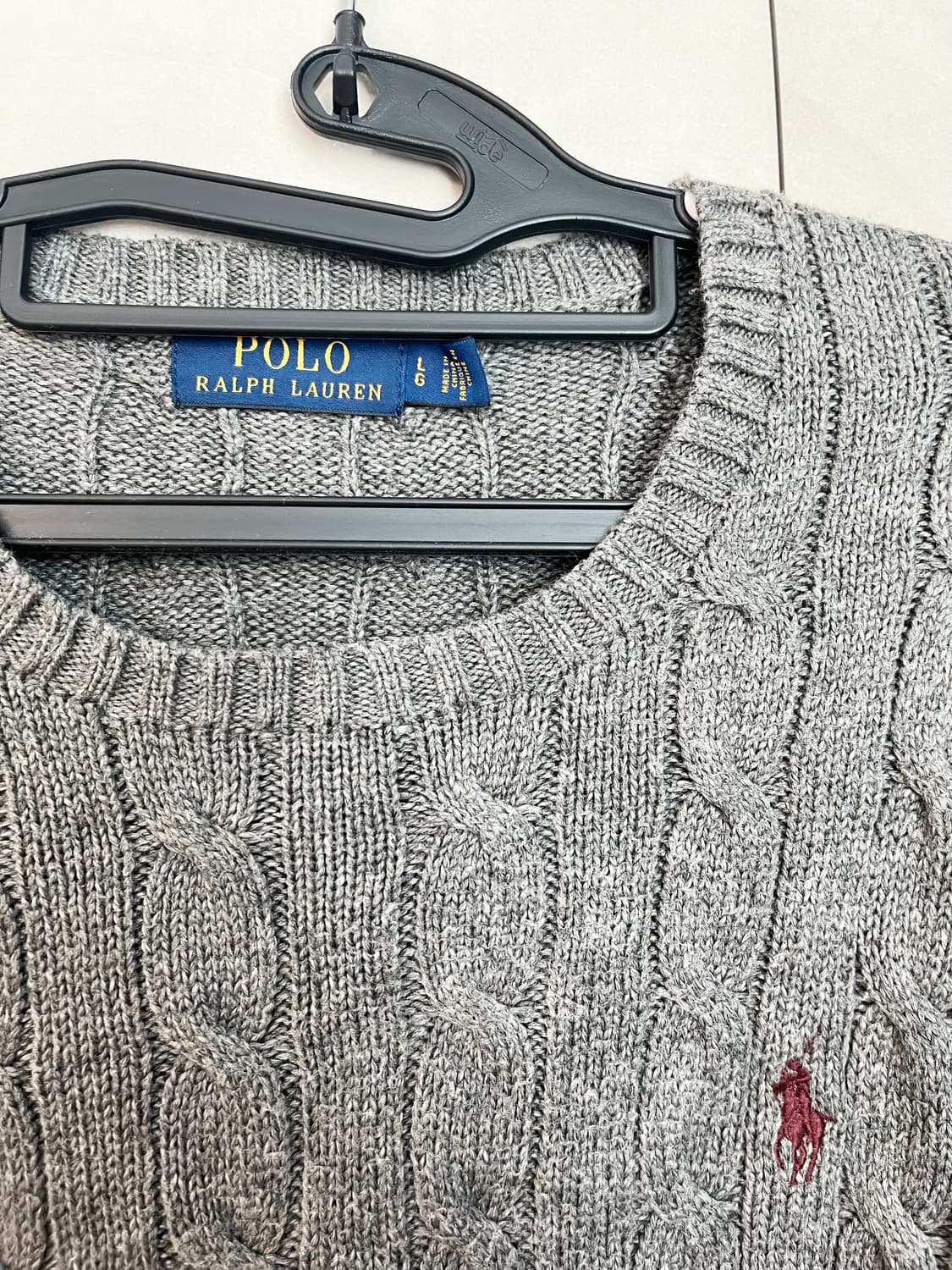 폴로 랄프로렌 케이블 니트 그레이 (L)  상품이미지4