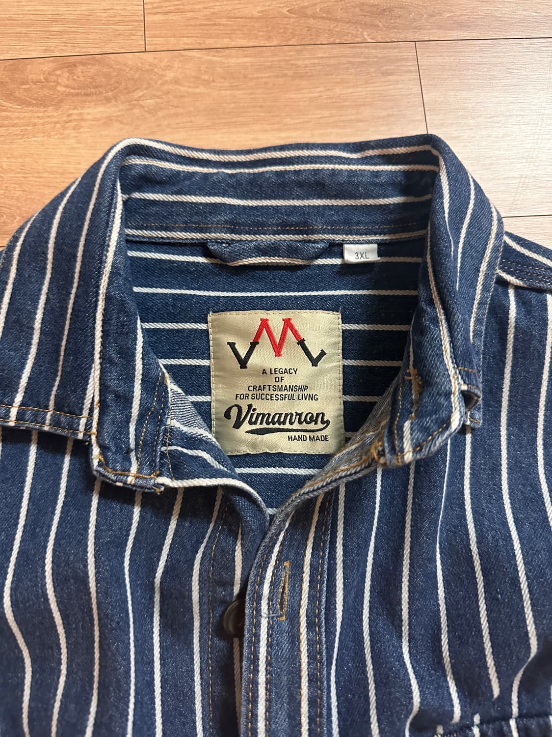 아메리칸 빈티지 워크 스트라이프셔츠(3xl) 상품이미지2