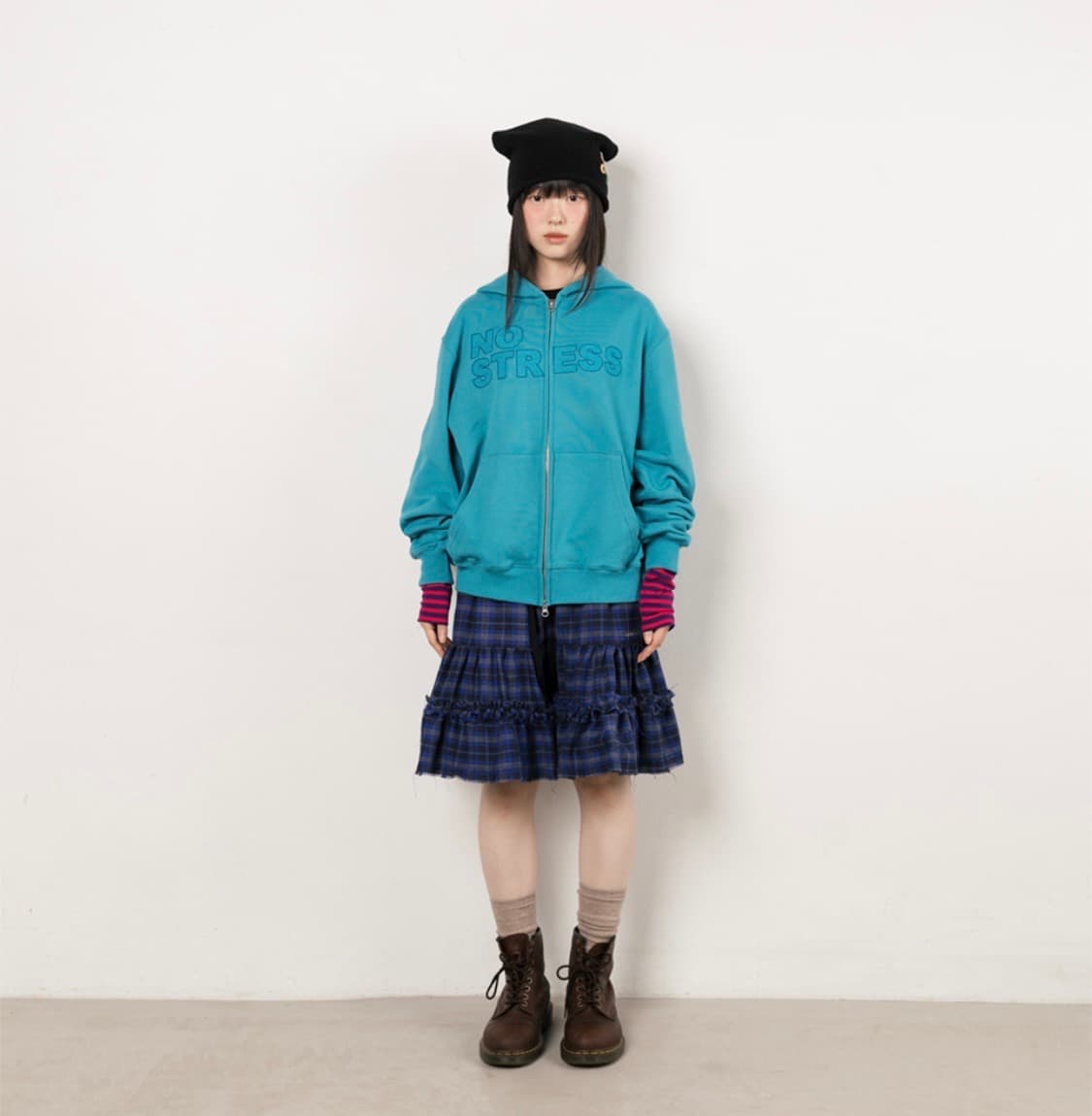 웹하우스 노스트레스 민트 후드집업 상품이미지2