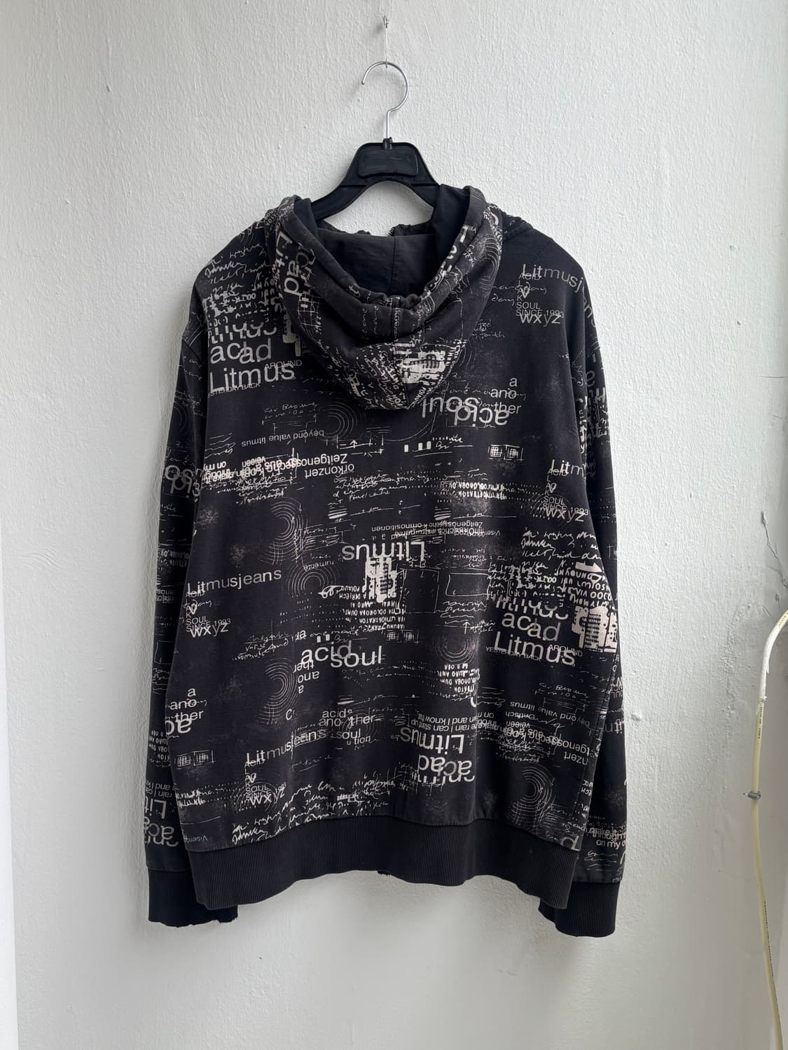 Vintage Typography Print Hood Zip-Up 상품이미지6