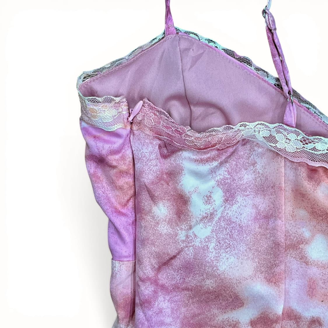 Pink Print Unbalance Slip Dress 상품이미지7