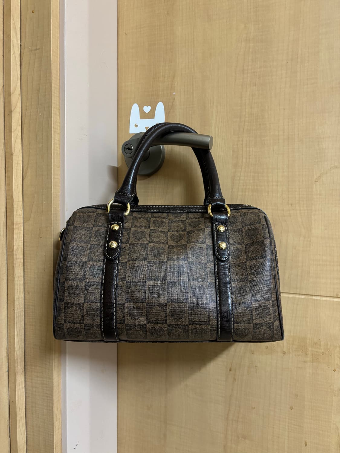 상태좋음) 러브캣 하트패턴 보스턴 토트백 상품이미지6