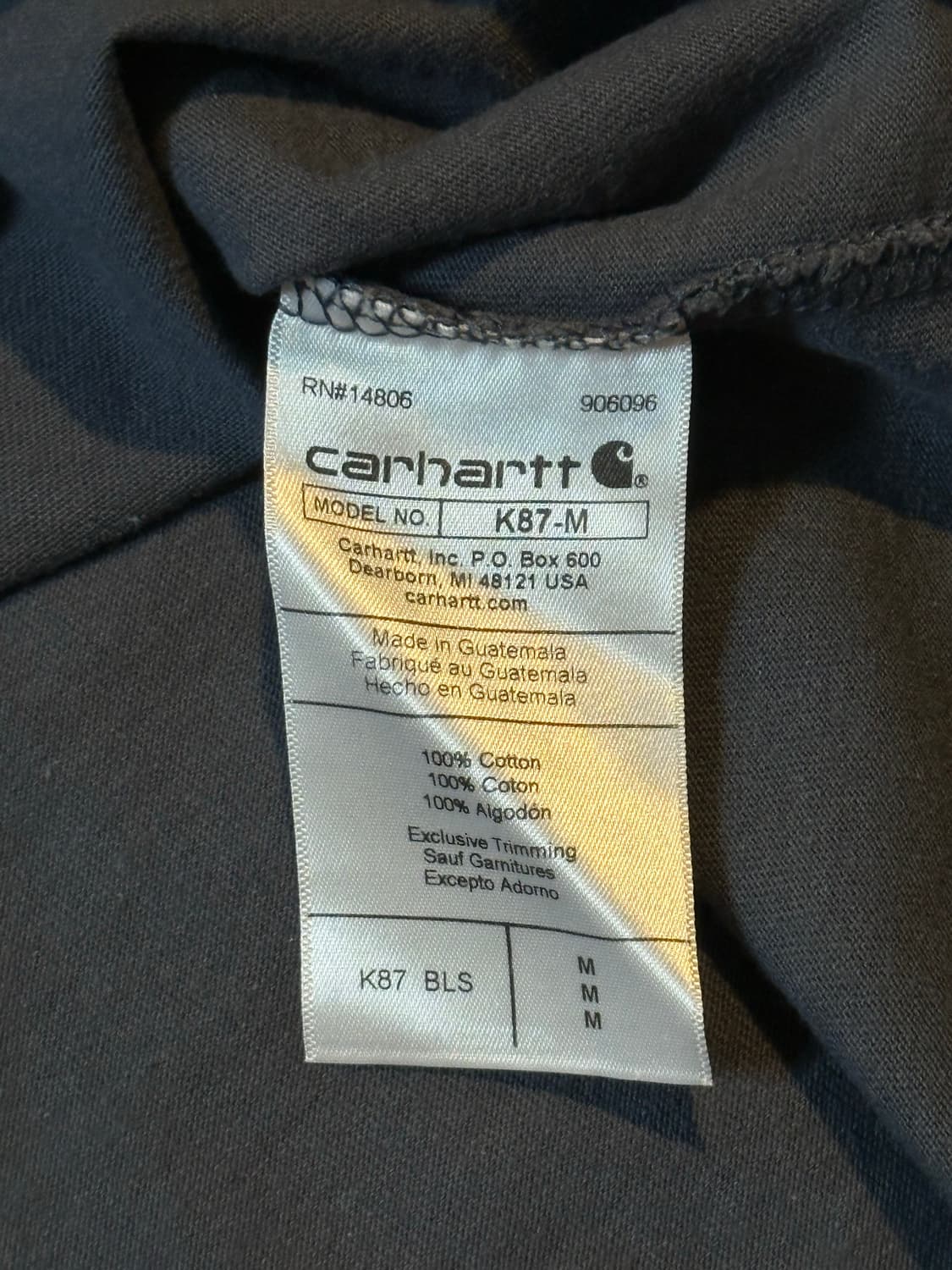 칼하트 CARHARTT 루즈핏 포켓 반팔 티셔츠 네이비 상품이미지5