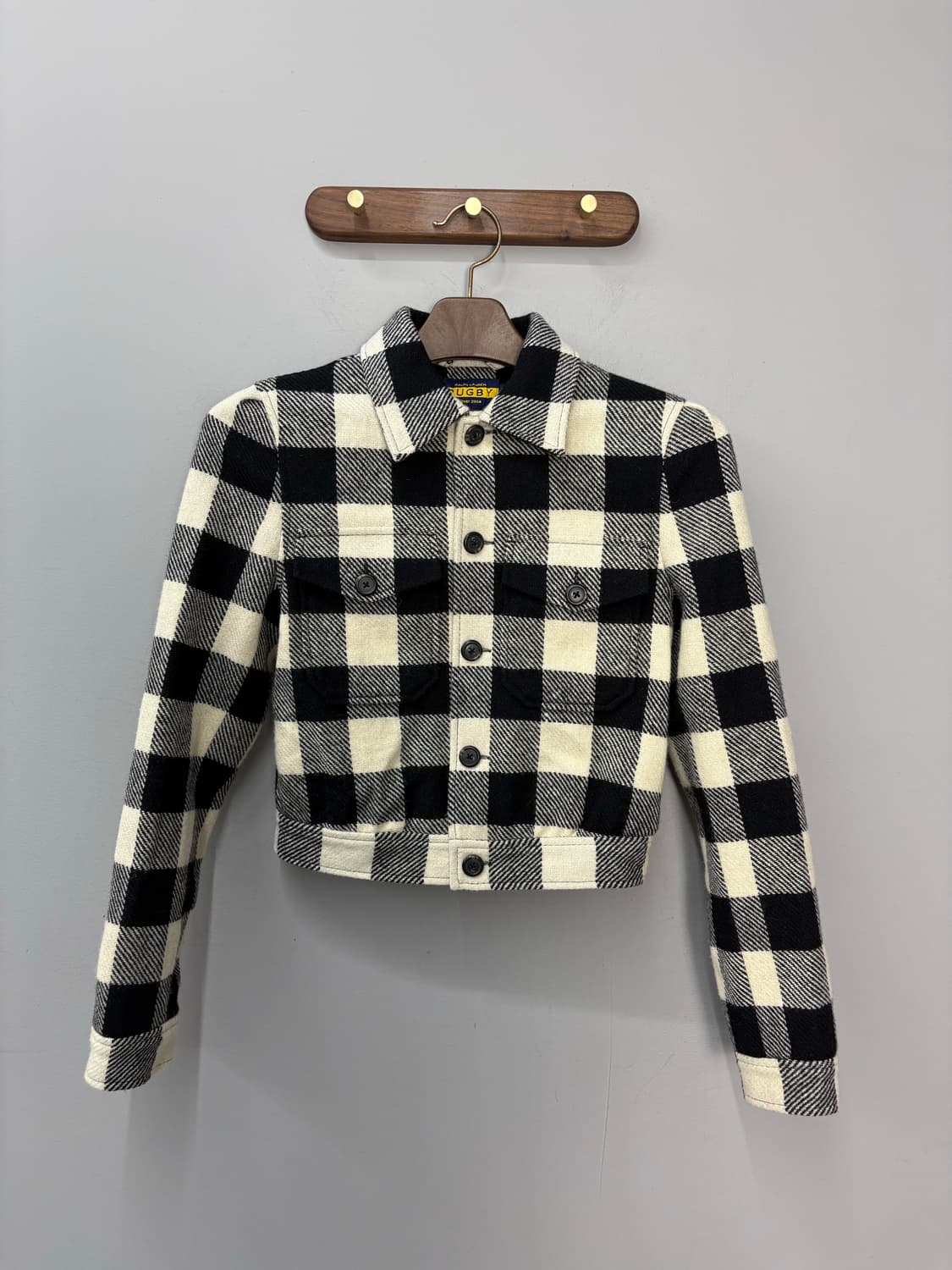 폴로랄프로렌 블랙앤화이트 버팔로 체크 크롭 자켓 A3105 상품이미지2