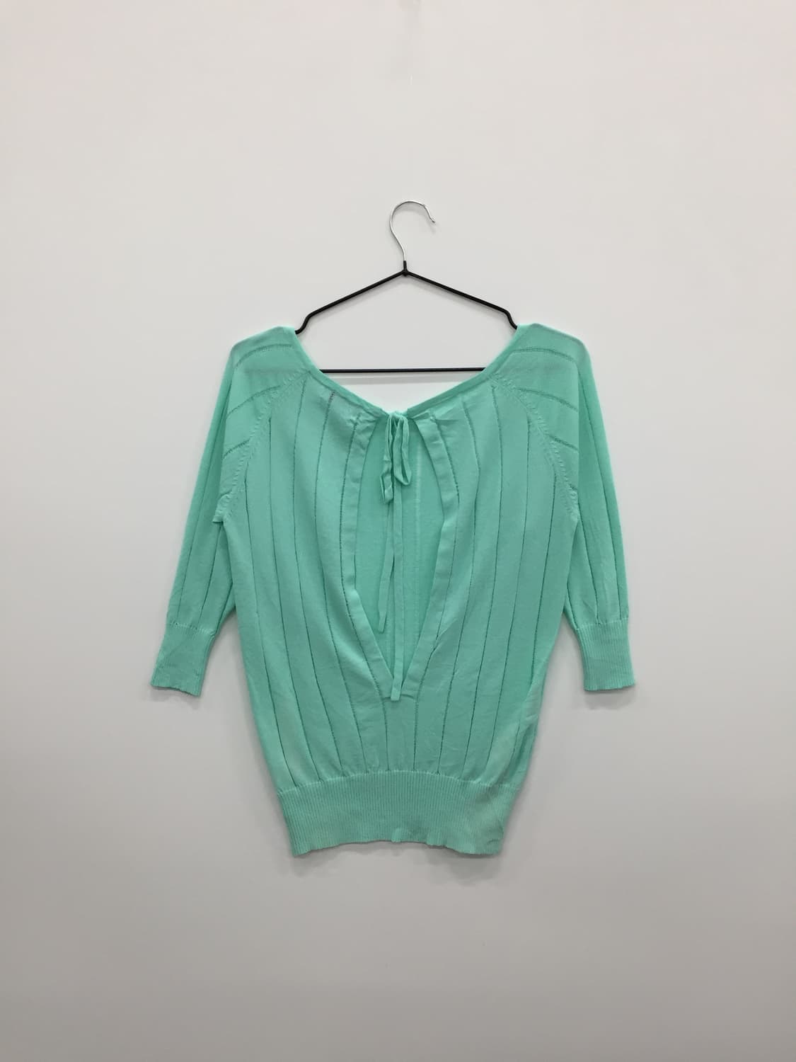 Jpn Pink Love Mint Ribbed Knit Top 상품이미지5