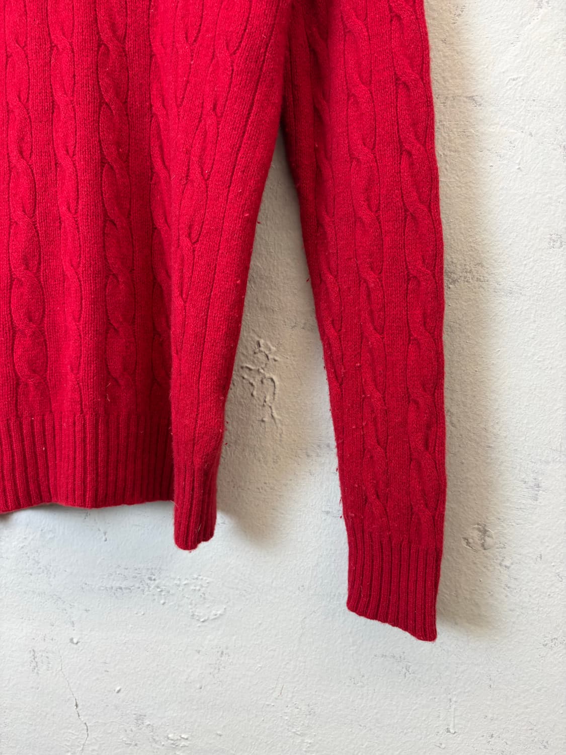 폴로랄프로렌 레드 울 꽈배기 니트 상품이미지3