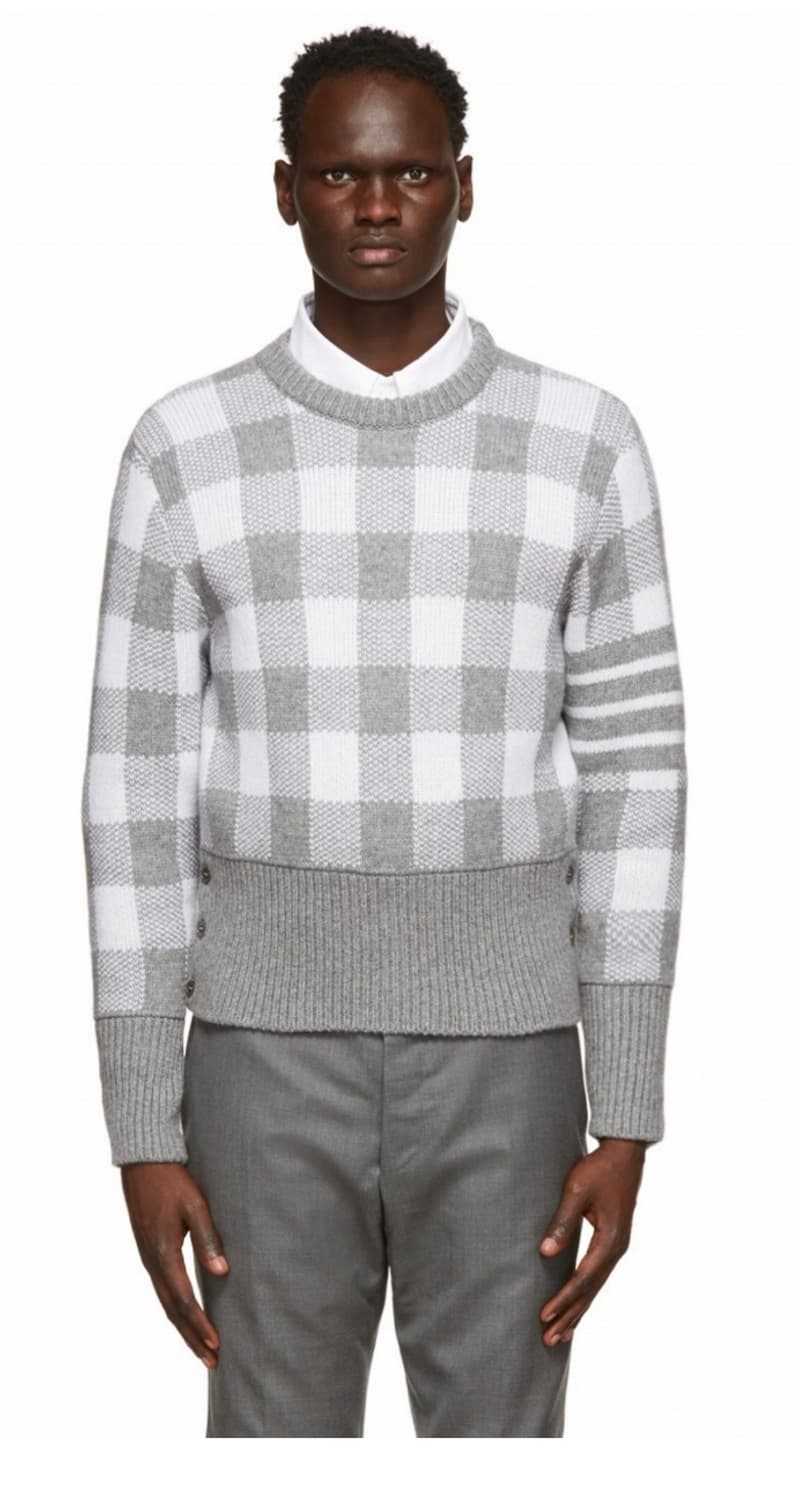 톰브라운  4 바 깅엄 체크 자카드 니트(4/새상품급/정품) 상품이미지1