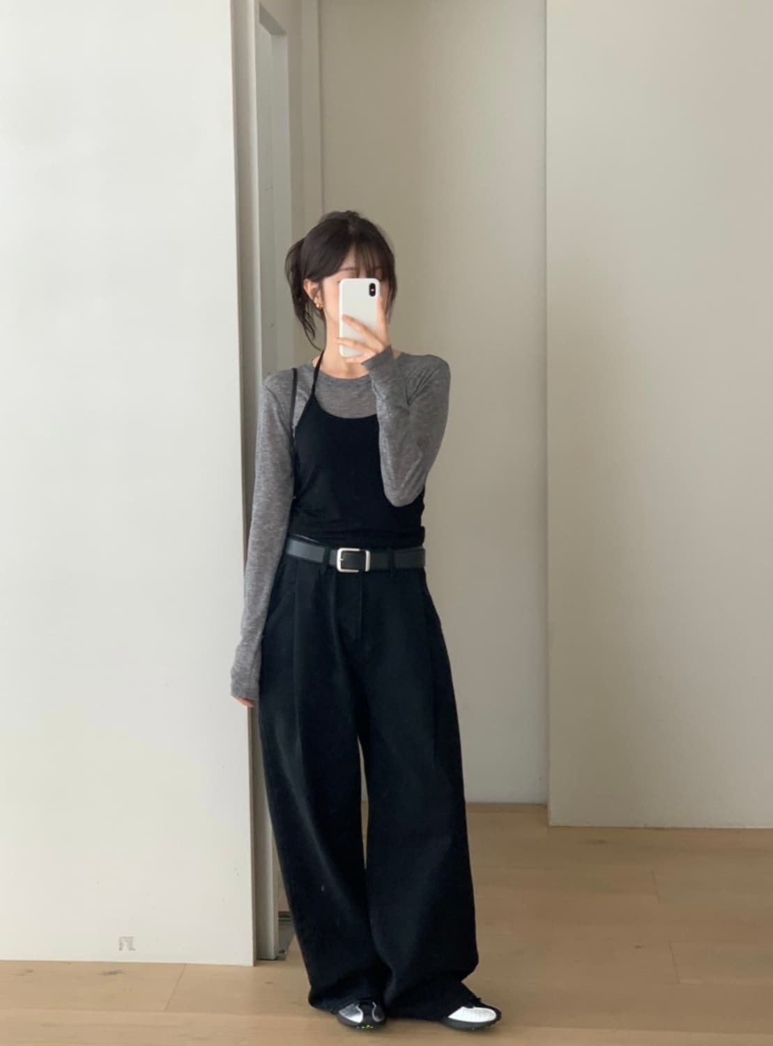 (새상품)미엘 104 핀턱 와이드 데님 s 상품이미지1