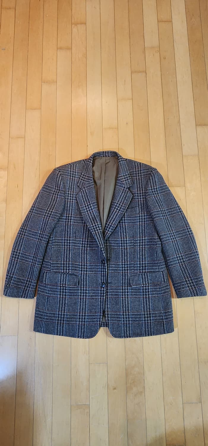 브라운 체크 트위드 모직자켓 L~슬림XL 상품이미지4