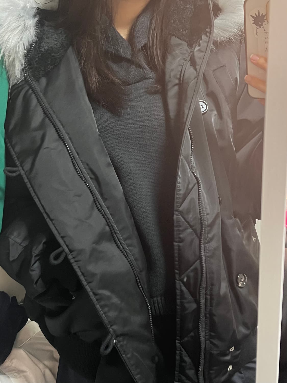 블랙 퍼 점퍼 상품이미지4