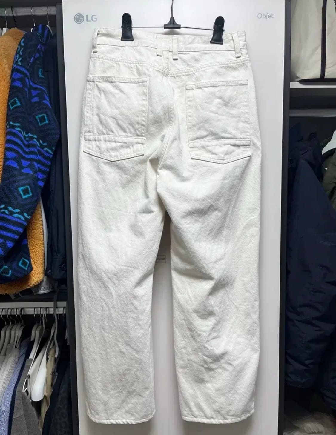 Rough Side 러프사이드 드레이프 데님 팬츠 에크루 1 상품이미지3