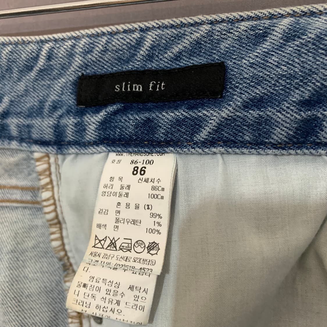 33인치 타임옴므 20ss 슬림핏 스판 워싱 데님 청바지 상품이미지5