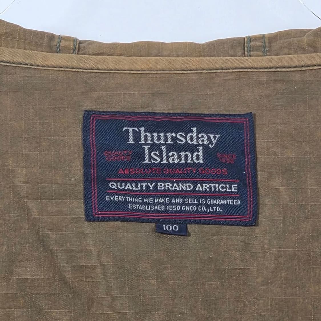 써스데이 아일랜드 빈티지 와펜 반팔 후드 야상 자켓 L 상품이미지7