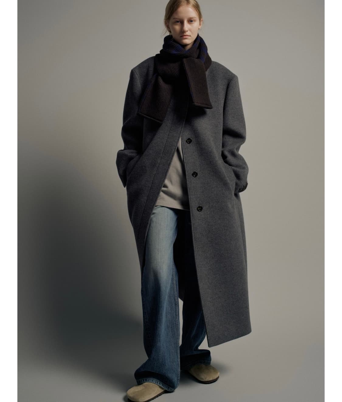 쿨거 에눌 파사드패턴 캐시미어 맥 코트 상품이미지3