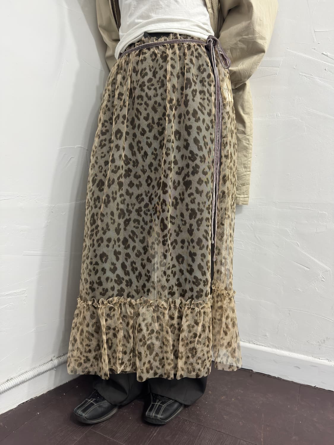 ray beams mesh wrap skirt 상품이미지1