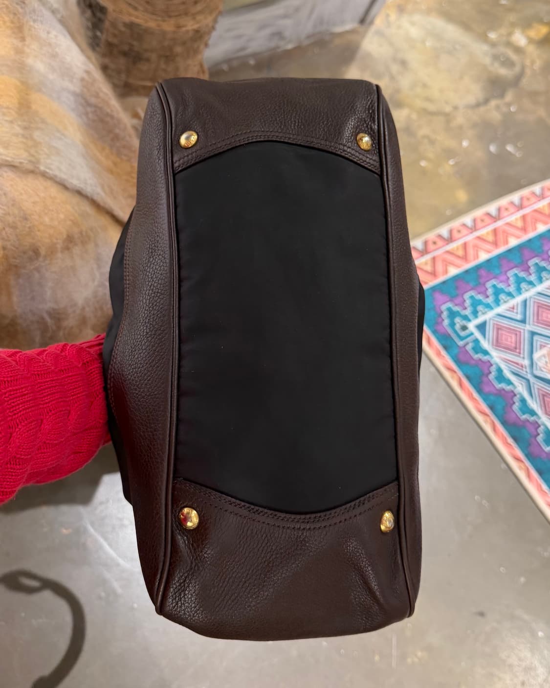 프라다 블랙 포코노 나일론 레더 트리밍 숄더백 상품이미지6