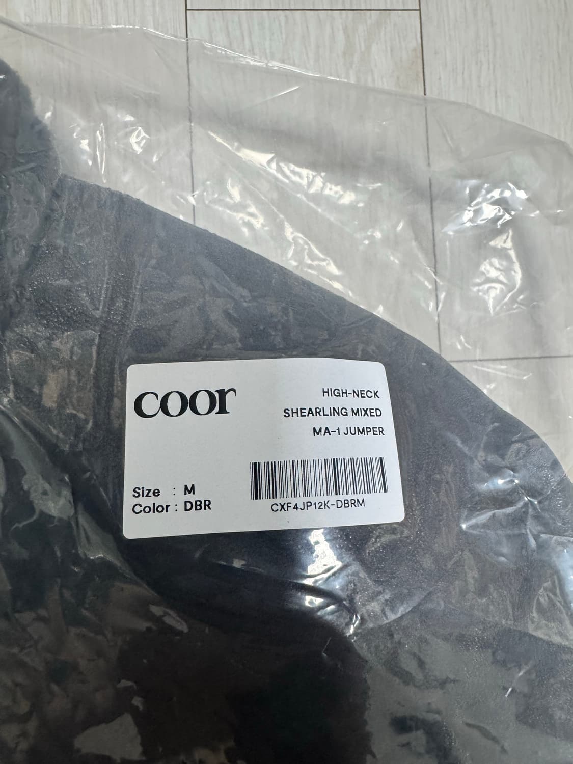 [M] 쿠어 하이넥 시어링 믹스드 MA-1 점퍼 다크브라운 새제품 상품이미지2