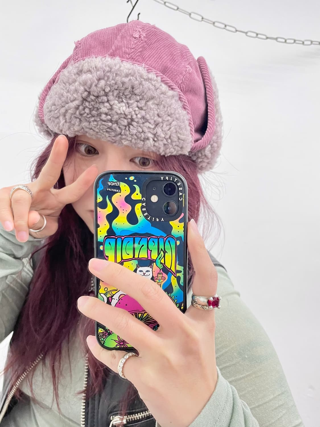 핑크 코듀로이 트루퍼햇💘 상품이미지3