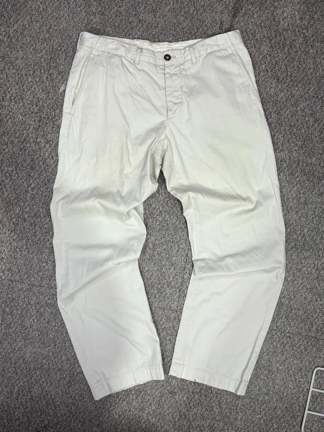 프라다 화이트 코튼 팬츠 상품이미지1