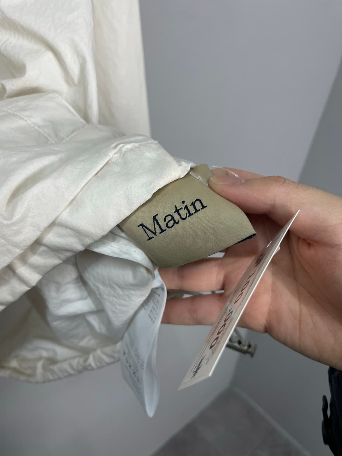 마뗑킴 백로고 아이보리 바람막이 자켓 H1750 상품이미지7