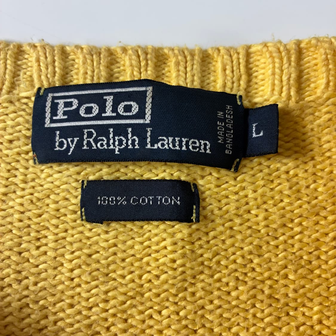 Polo  폴로 랄프로렌 90,s 자수 코튼 옐로우 니트  상품이미지4