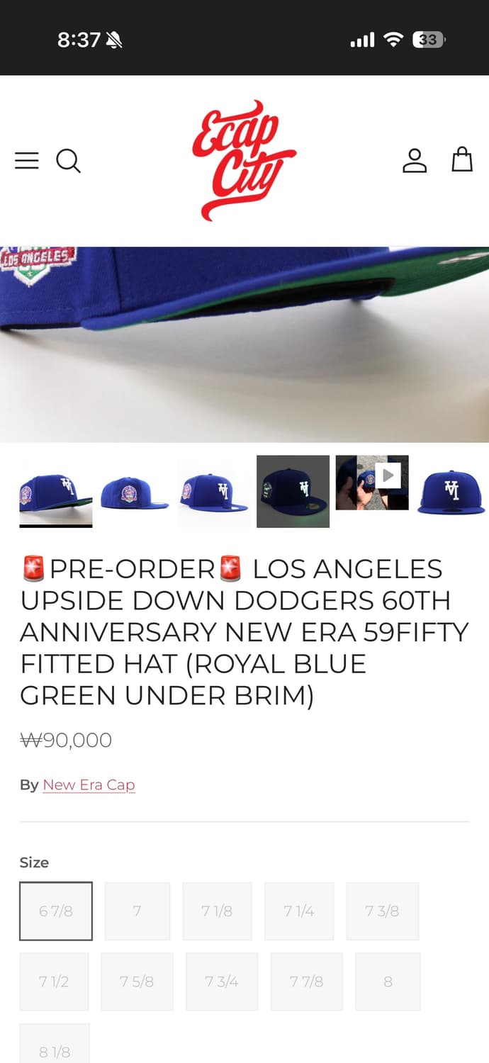 La다저스 60주년 59fifty 일본 200개 한정판 모자 상품이미지1