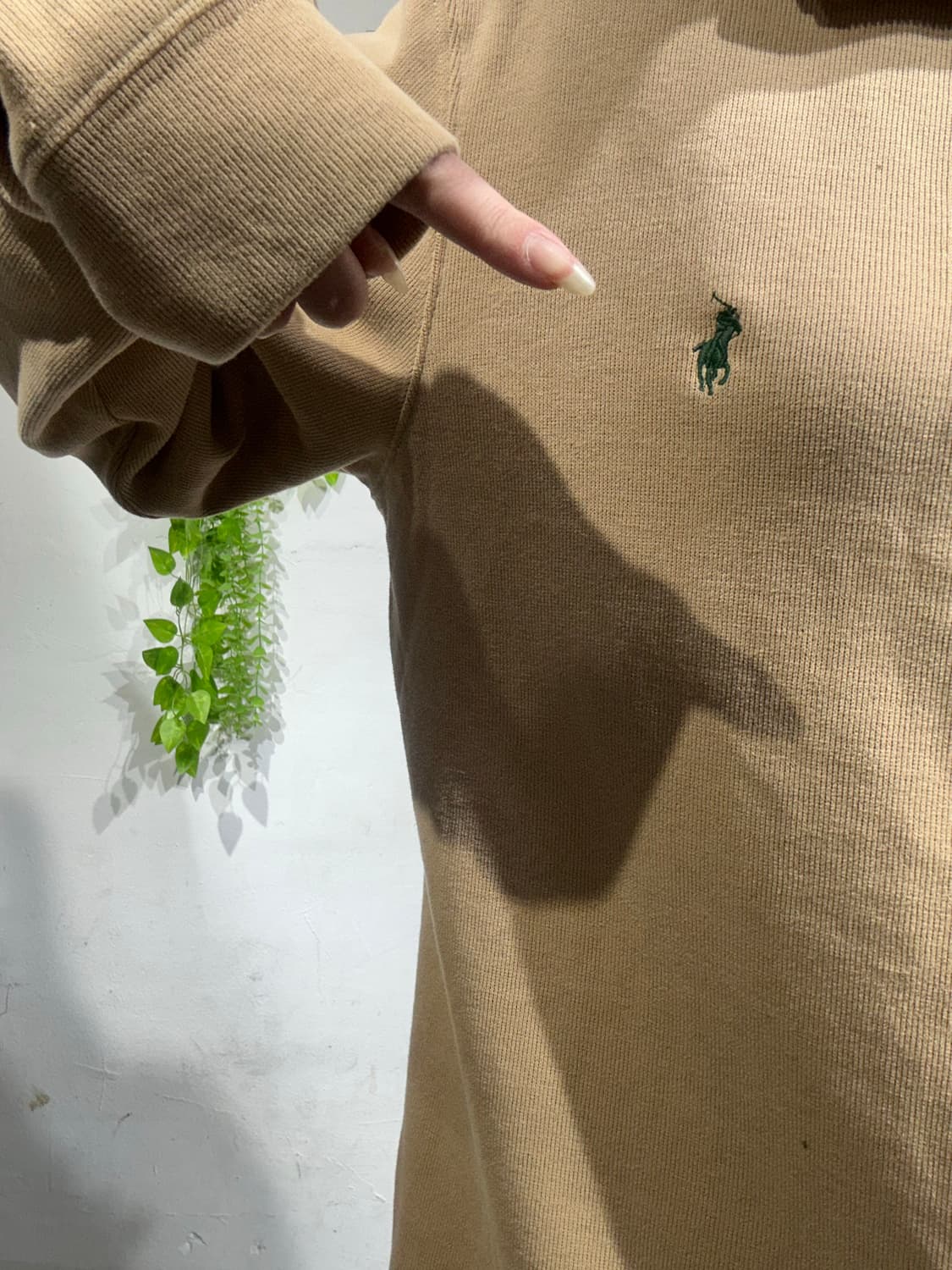 폴로 랄프 로렌 신형 베이지 니트 반집업 L 상품이미지4