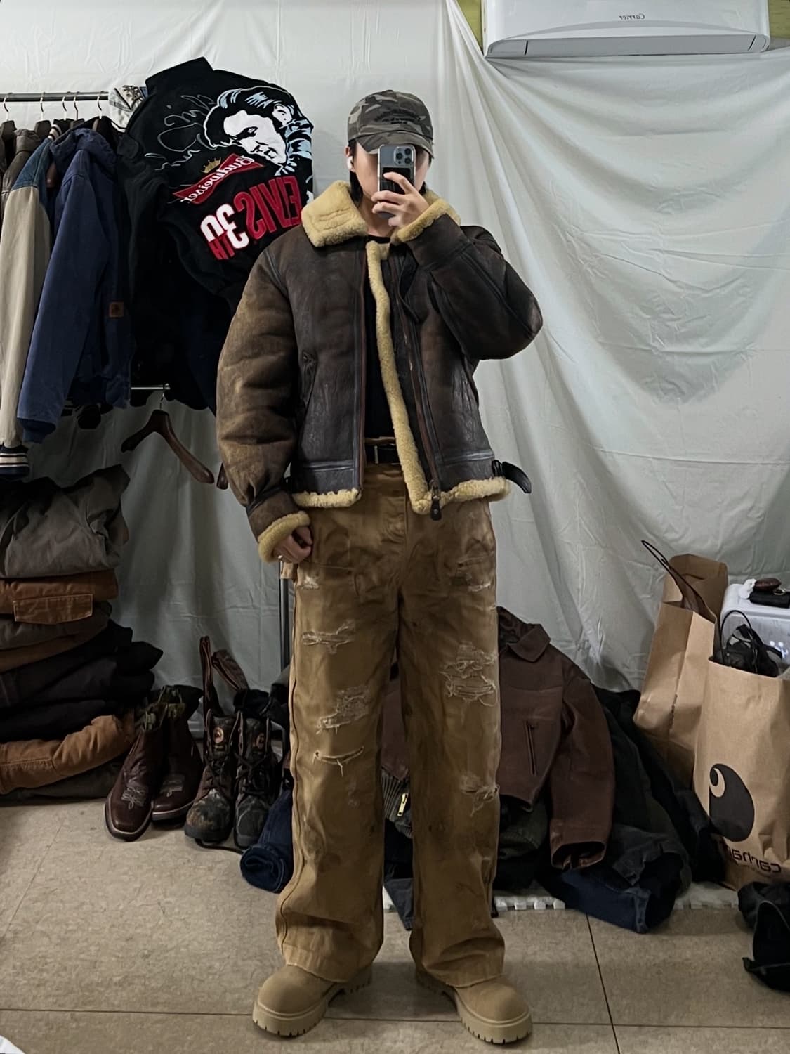 아비렉스 B-3 무스탕 가죽자켓 상품이미지4